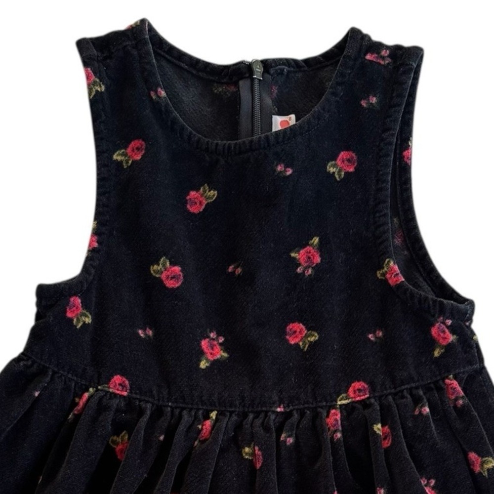 Vintage Gymboree 2000 Nutcracker Line Black Velvet Falling Roses Dress Size 3‎ Y - Picture 2 of 7